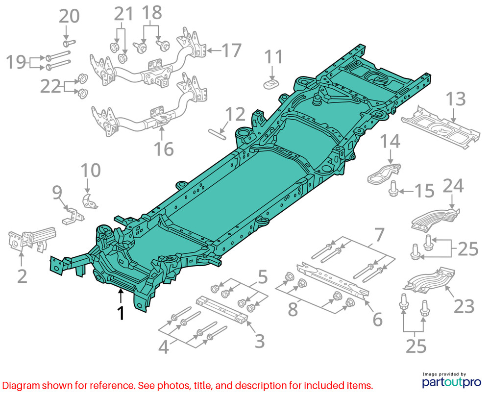 20 DODGE RAM 1500 NEW STYLE REAR FRAME SECTION CUT