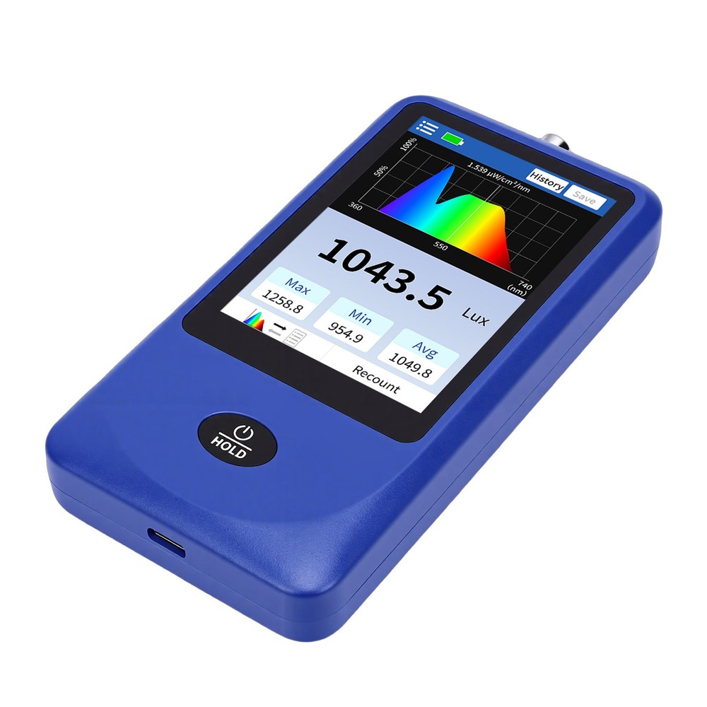 Light Spectrum Meter Handheld Spectrometer Illuminance Meter Curve