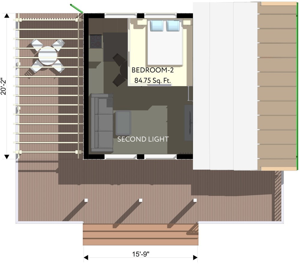 Cozy Charming Tiny House 2 Bed, 1 Bath Architectural Build Plans PDF Download
