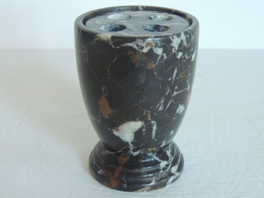 Solid Marble 3 color 2 PC FLOWER FROG POT VASE 4.25" 4 hole