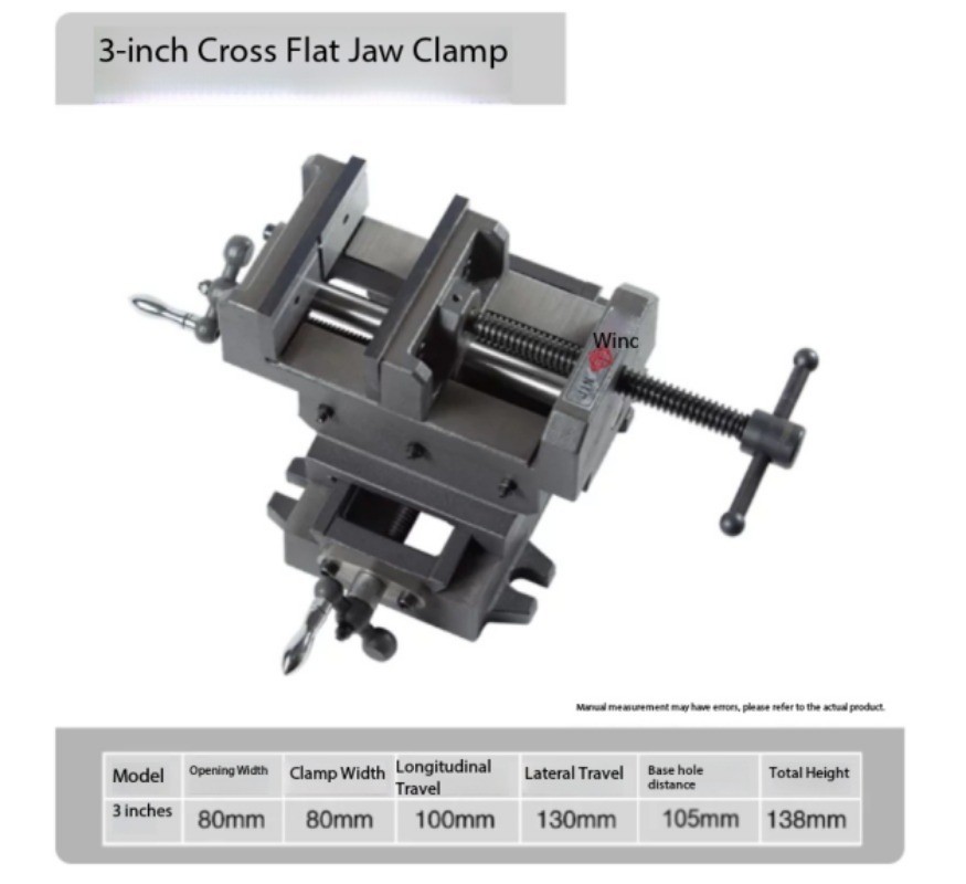Heavy-duty precision cross-face vise with bidirectional movement