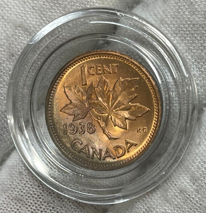 1938 Canada One Cent Coin Excellent Condition