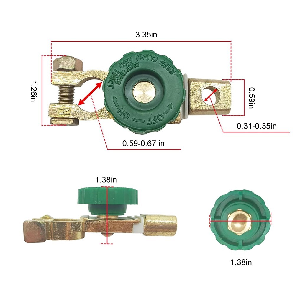 2PCS Car Battery Link Terminal Quick Cut-off Disconnect Master Kill Shut Switch