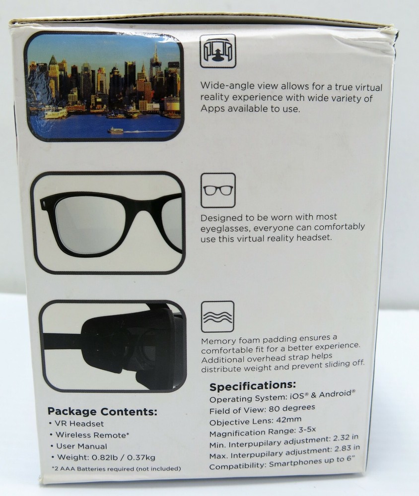 Cynoculars 3D Virtual Reality Headset Wireless Gaming Remote Compatible