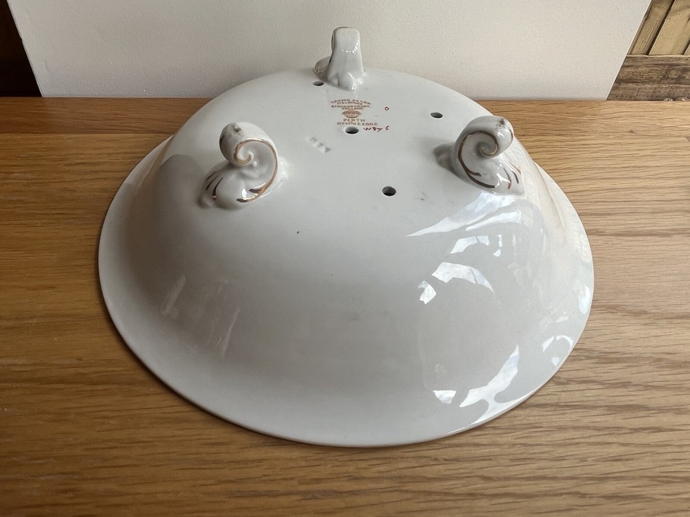 Antique Crown Devon Fieldings salad Water Drainer, Perth Pattern, Base Damage