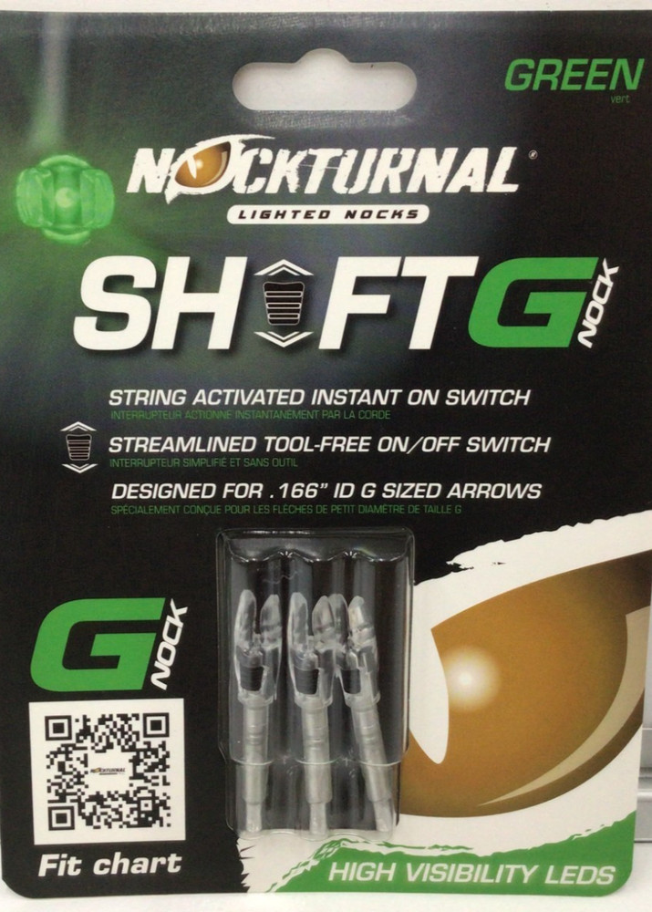 Nockturnal G Shift Green Lighted Nock 3-Pack NT-814