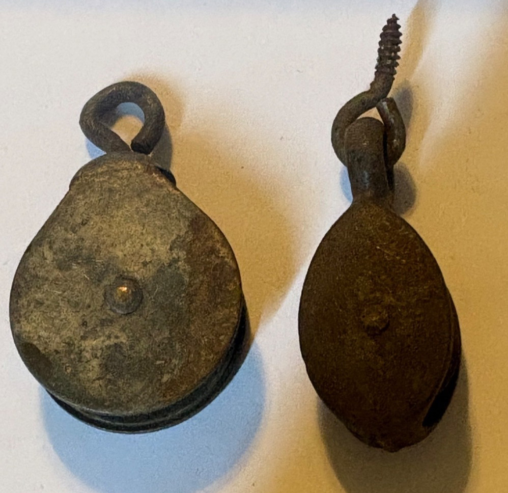 Two Vintage Small Pulleys Both Work