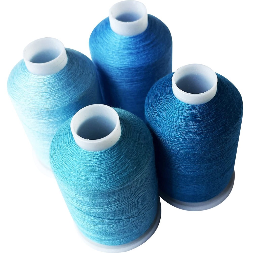 Navy Blue Sewing Thread Set 4 Spools 40S/2 Polyester Total 4000YD for DIY