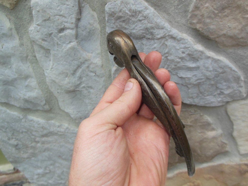 Rare Antique Figural Parrot Bird Brass Nutcracker Made in England