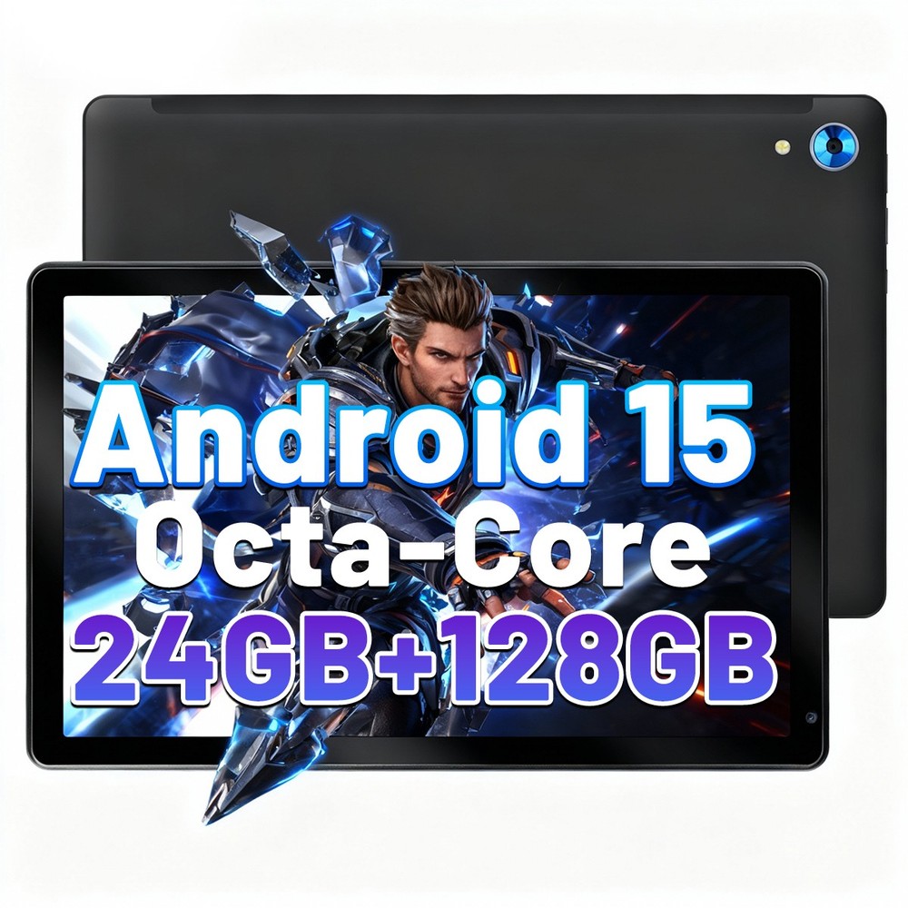 10.1" Android 15 Tablet 24+128GB IPS Touchscreen Octa-core Processor Wi-Fi 6