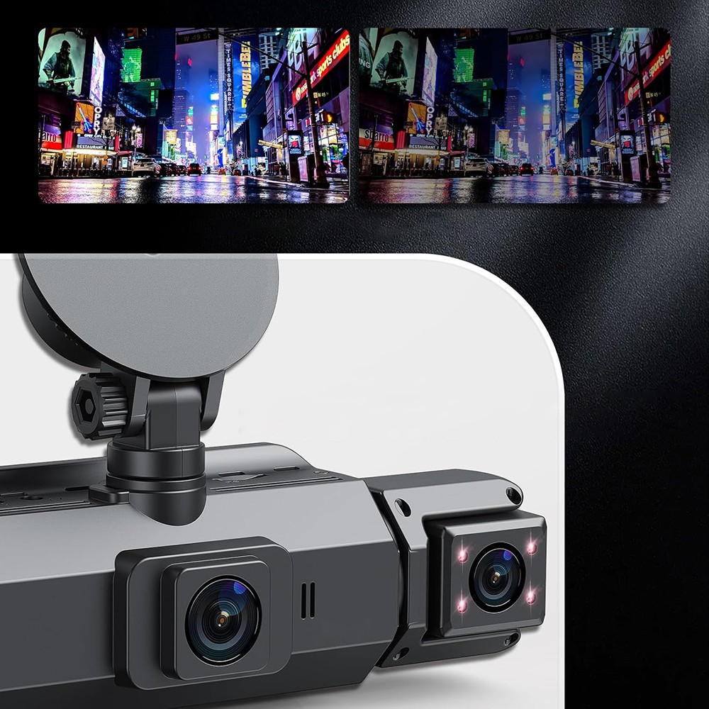 360 Degree View 4 Channel Dash Cam Front and Rear Inside Left Right, Dash Camera
