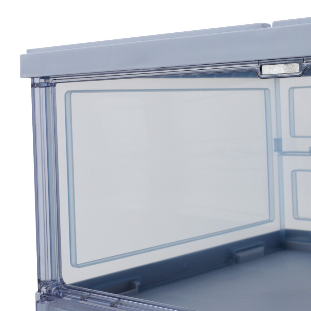 4 Tier Plastic Folding Storage Bins 35" Stackable Storage Drawer w/Magnetic Door