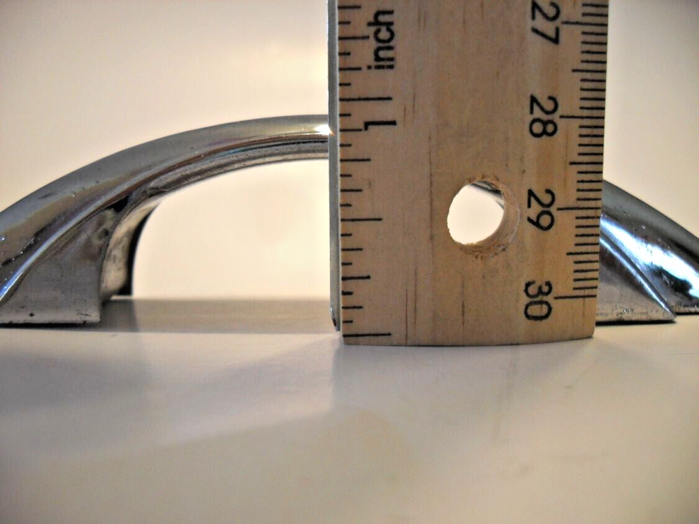Vintage Chrome Drawer Pulls Stepped Sides Pointed Ends Cabinet Handle Amerock