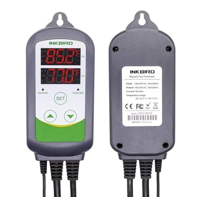 110 V Plastic Digital Temperature Controller 2-Stage Outlet Celsius/Fahrenheit
