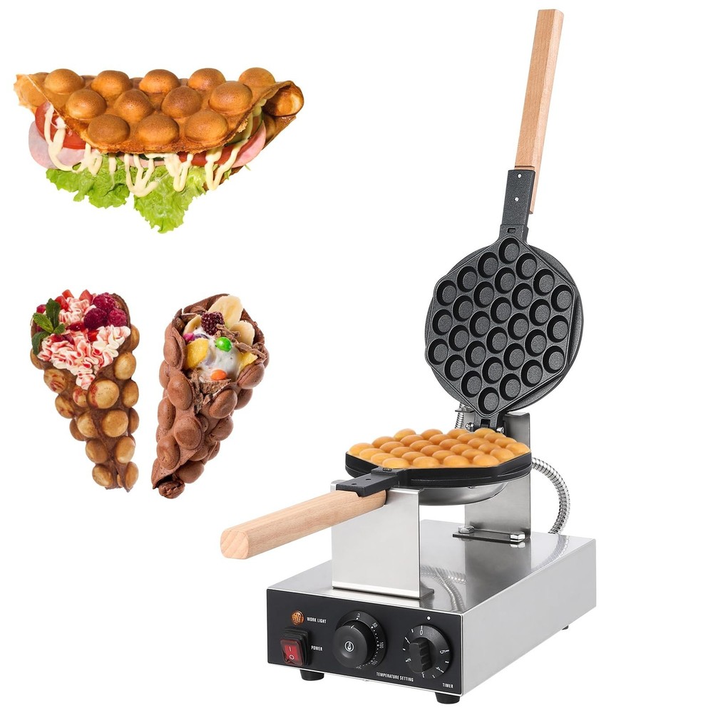 Commercial Bubble Waffle Maker Egg Pancake Baker Machine Egg Bubble Puff 1400W