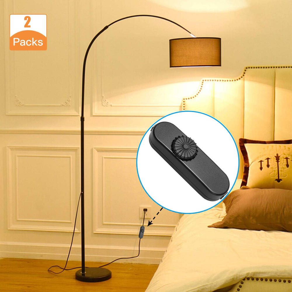 Inline Lamp Switch 2-Pack, Full Range Rotary Dimmer Switch, Cord Switch Replacem