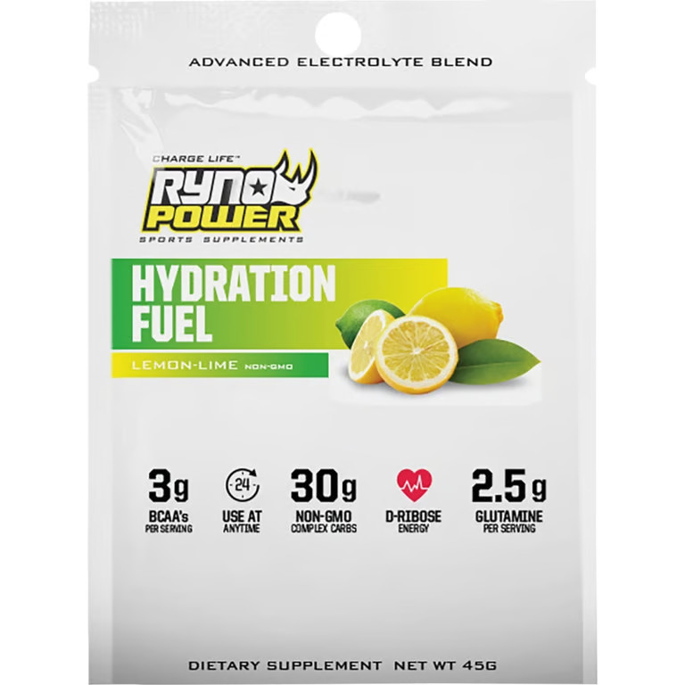 Ryno Power Hydration Fuel - Lemon Lime Flavor - Single Serving SMP-HYD-LL