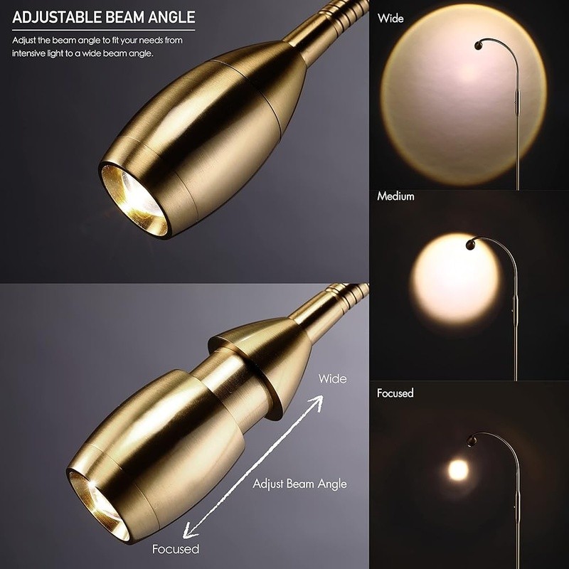 Dimmable LED Floor Lamp Flexible Neck Adjustable Brightness Reading Lighting New