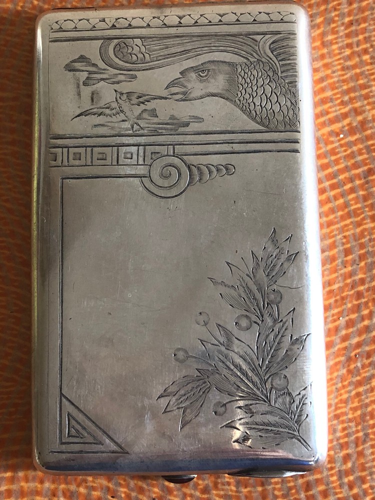 Antique Russian Imperial Silver Cigarette Case, Circa 1870