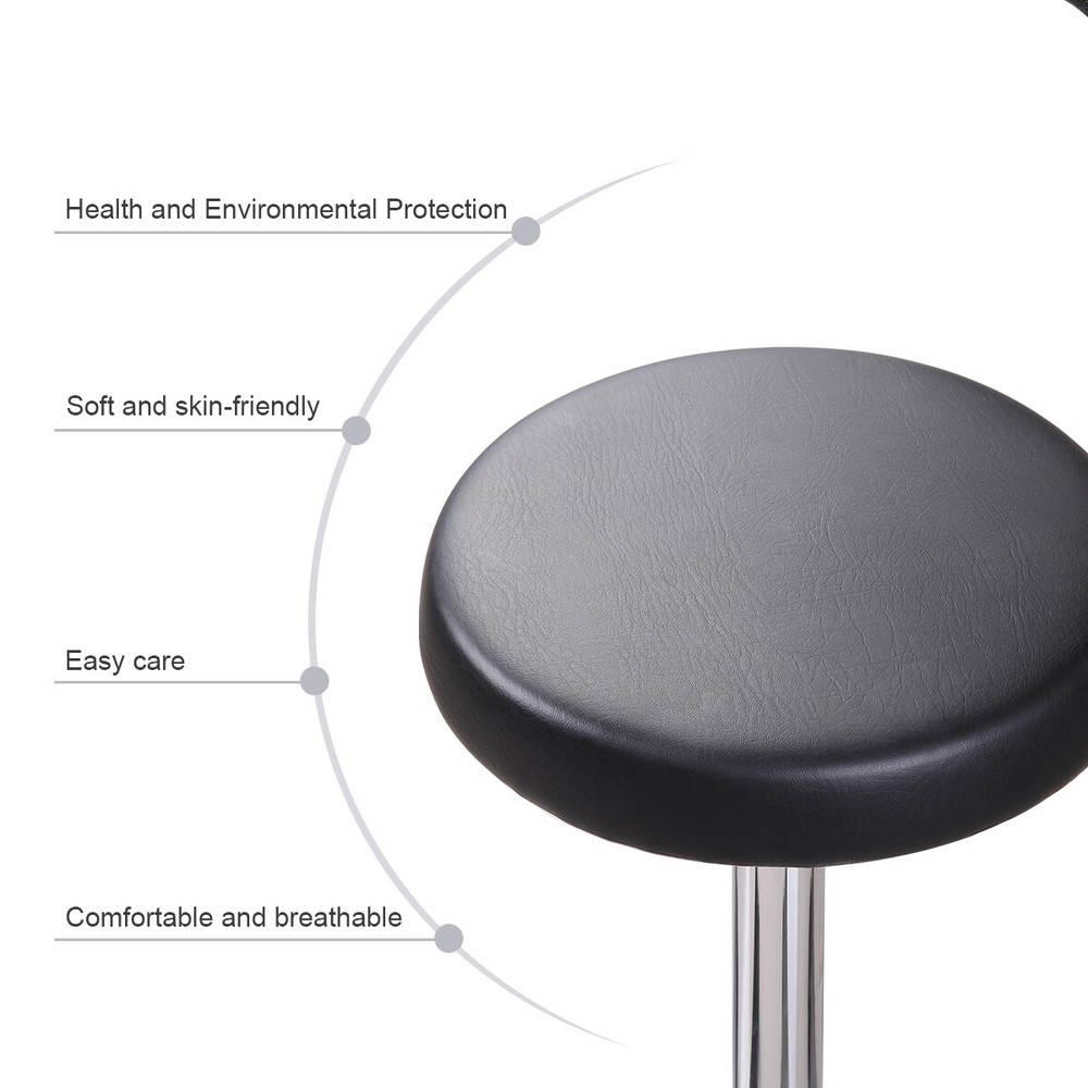 Dental Chair Assistant Stool Armrest Adjustable Height PU Leather 360° Rolling