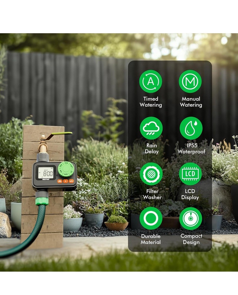 RESTMO Sprinkler Timer, Programmable Water Timer for Garden Hose, Automatic Cont