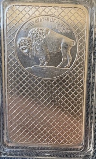 Silver-Plated Commemorative Indian Head Buffalo Rectangle Slab