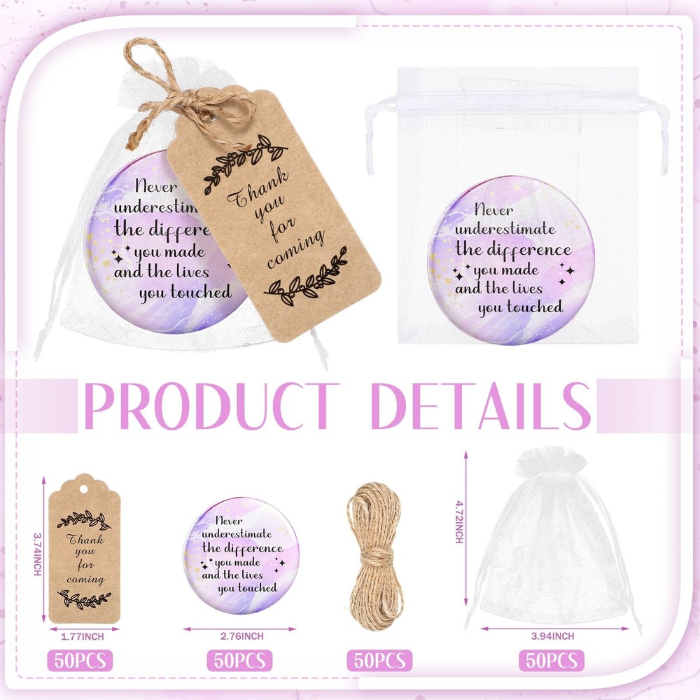 Best 50 Sets 2.76" Inspirational Compact Mirrors Bulk Mother's Day Appreciation