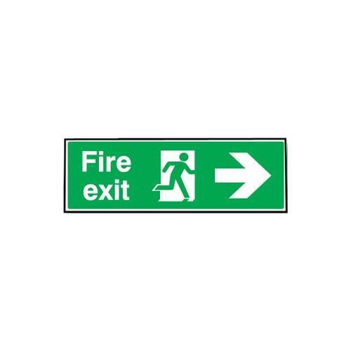 RT06377 Fire Sign Exit Right Vinyl Sticker 22004L