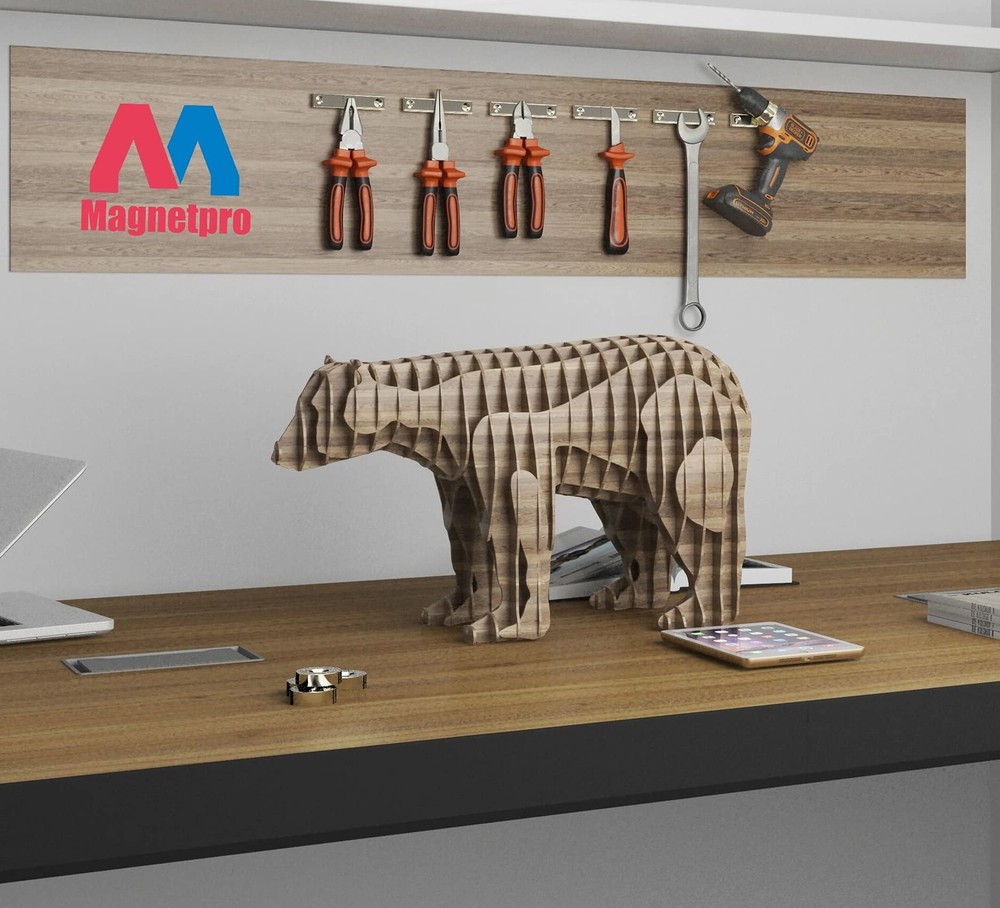 Rectangular Magnets 70 LB 2.36"x0.53"x0.20" Countersunk Hole Pack of 6