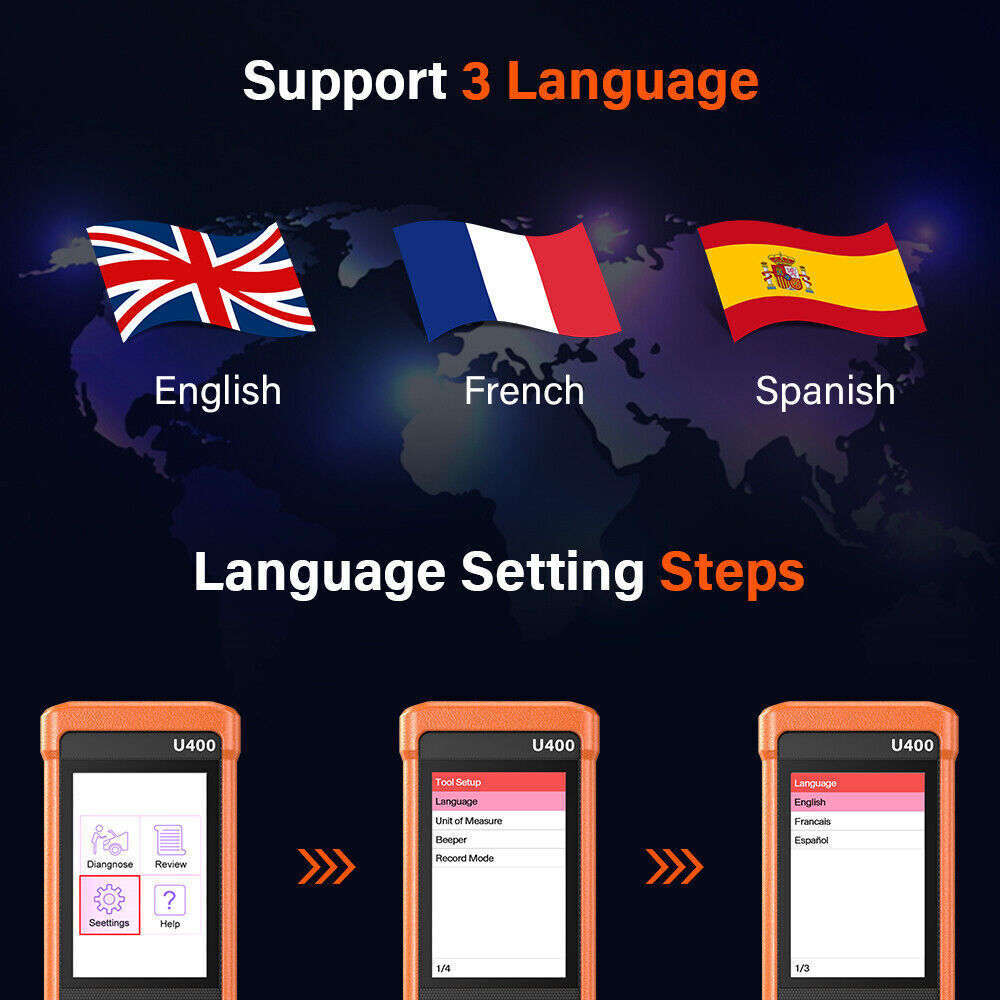 LAUNCH U400 OBD2 Scanner Car Auto Diagnostic Tool Oil EPB Reset AT Code Reader
