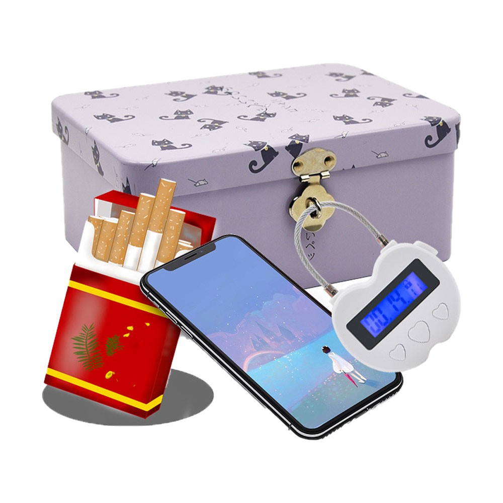 1PC White Time Lock LCD Display Time Lock Multifunction Travel Electronic Timer