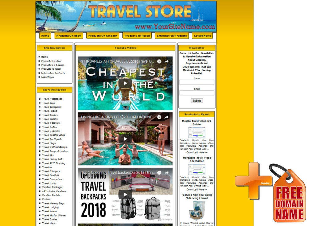 Travel Niche Website - Use With, Adsense, Amazon Store