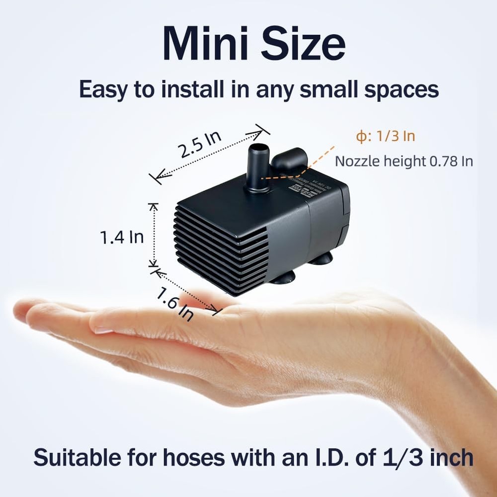 Automatic Small Sump Pump with Water Sensor, 5 FT Lift, 55 GPH for