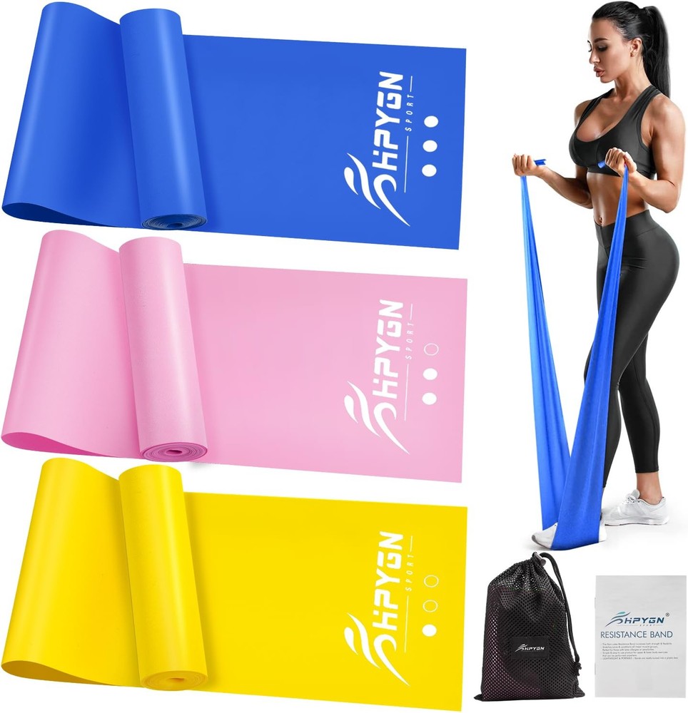 HPYGN Resistance Bands, Exercise Physical 4.9ft, 1-Yellow/Pink/Blue