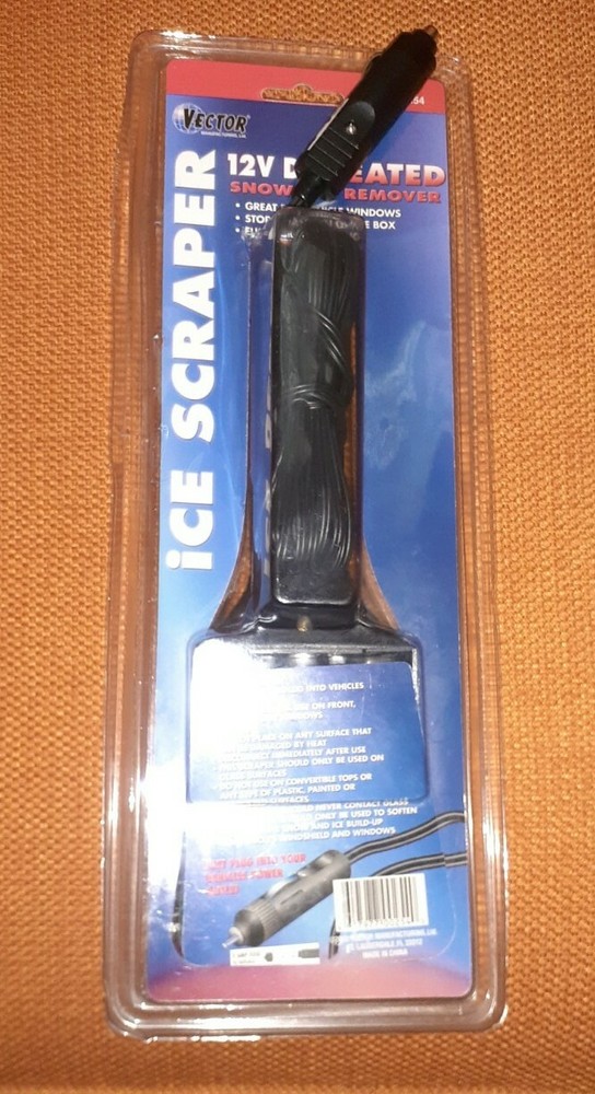 12V Heated Ice Scraper 15" Cord Electric Snow Ice Chip Windshield Window Scraper