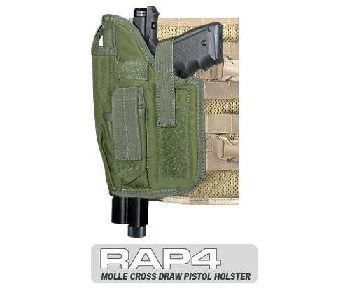 OLIVE DRAB MOLLE Cross Draw Holster Left Hand Large