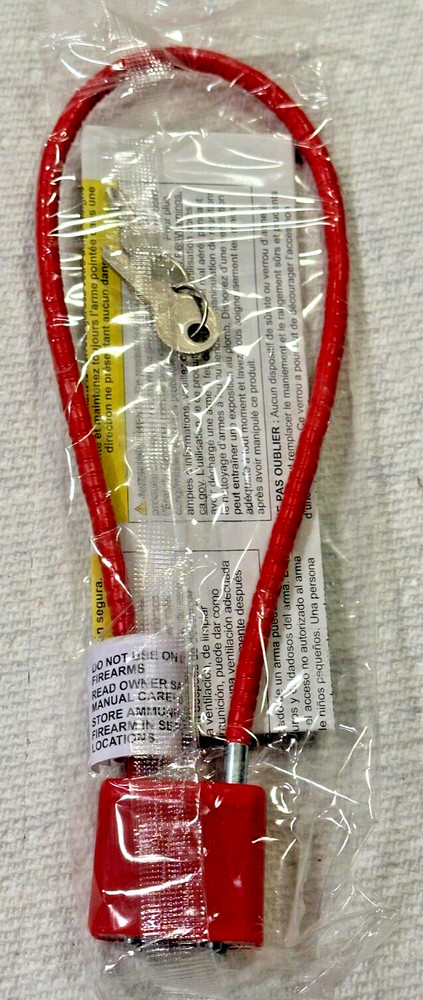 Gun Lock, Cable Style, 2 Keys, Red Cable, Regal R15SC
