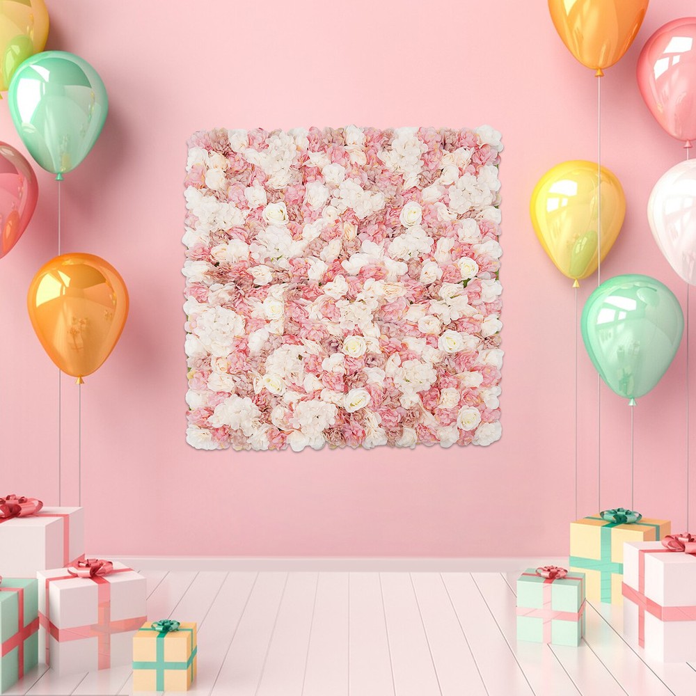 Silk Rose Flower Wall Backdrop Artificial Flower Wall Panel For Wedding Decor