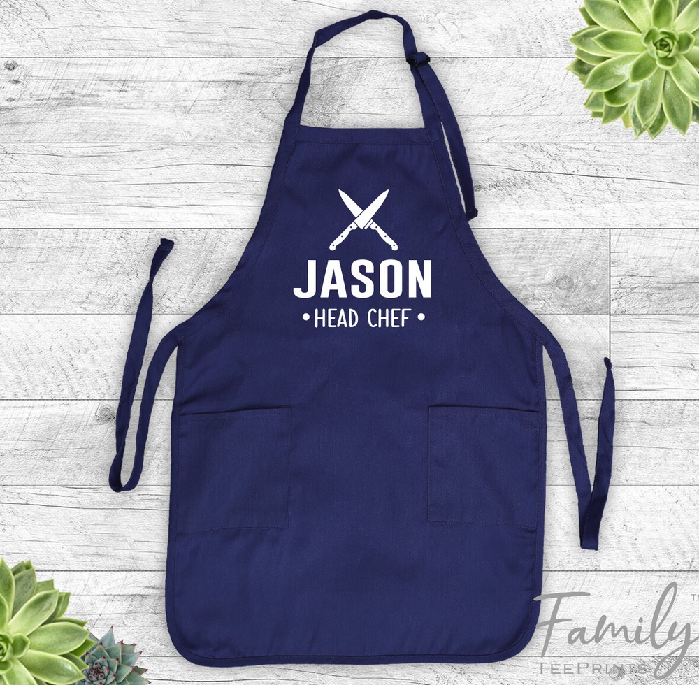 Your Name Head Chef- Grill Apron -BBQ Gift - Personalized Apron