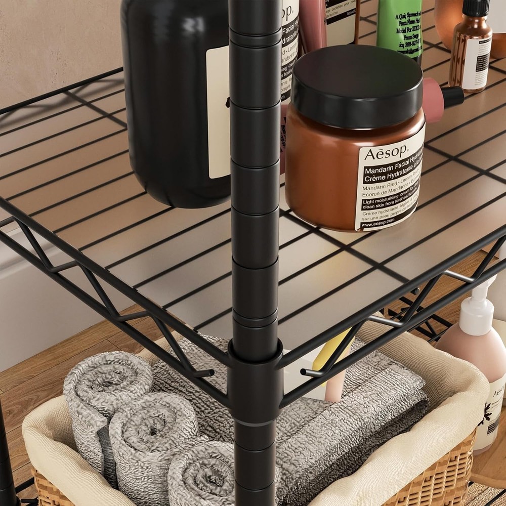 Versatile 3-Tier Shelving Unit on Wheels - Fireproof and Waterproof for Easy Use