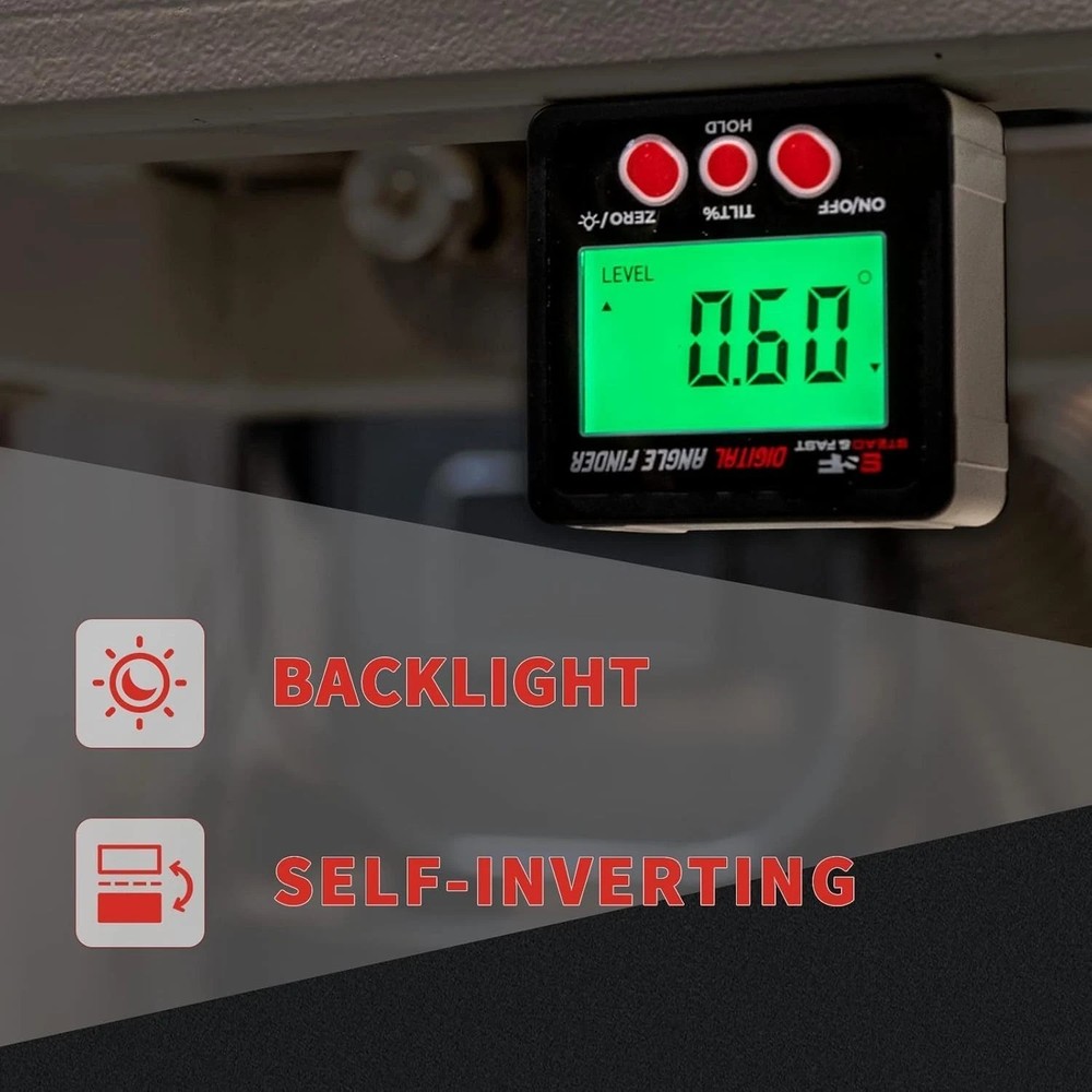Digital Angle Finder with Magnetic Base and Backlight for Woodworking Projects