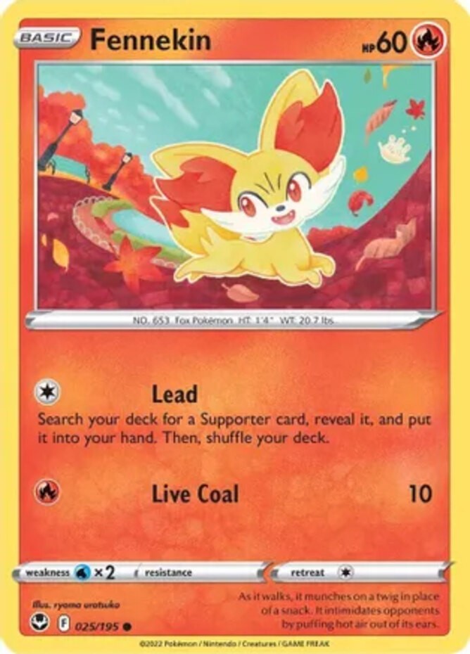 Fennekin - 025/195 - Common - Near Mint - Sword & Shield - Silver Tempest