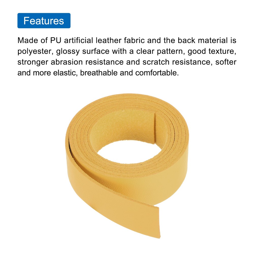 Leather Straps Strip Belt 2cm(0.8" Width) Leather Strips Yellow