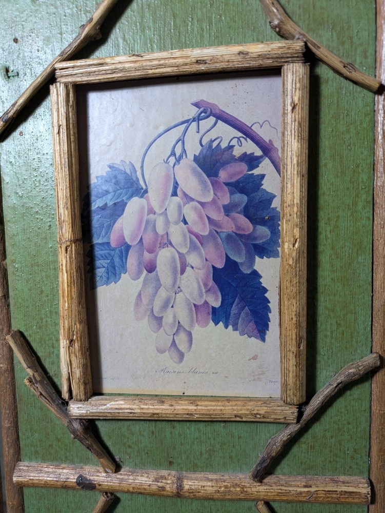 Vintage Rustic Twig Table Top 3-Panel Folding Screen Victorian Boho Chic Asian