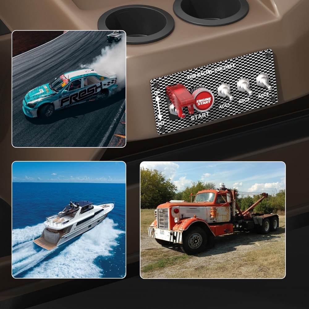 RVBOATPAT 5 in 1 Ignition Switch Panel Boat 5 1