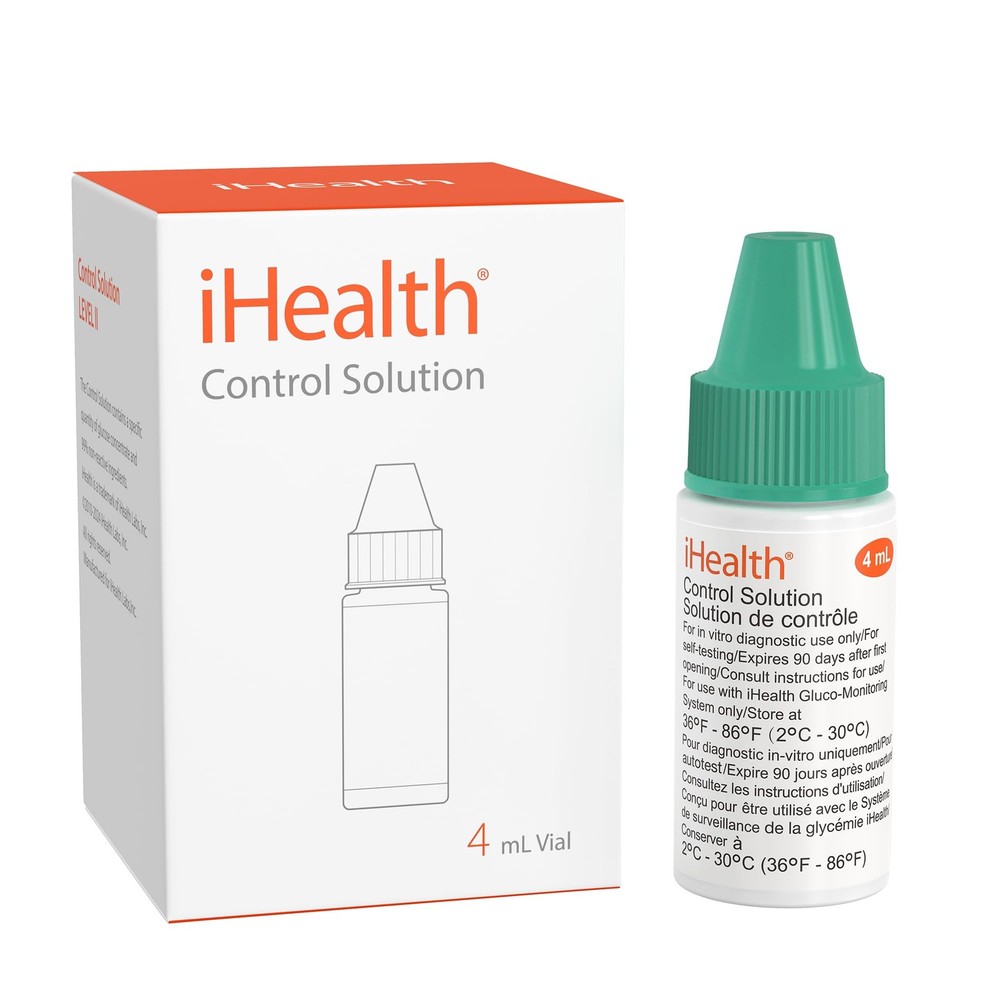 Control Solution for Blood Glucose Testing – Compatible with BG5S100 Gluco+ &...