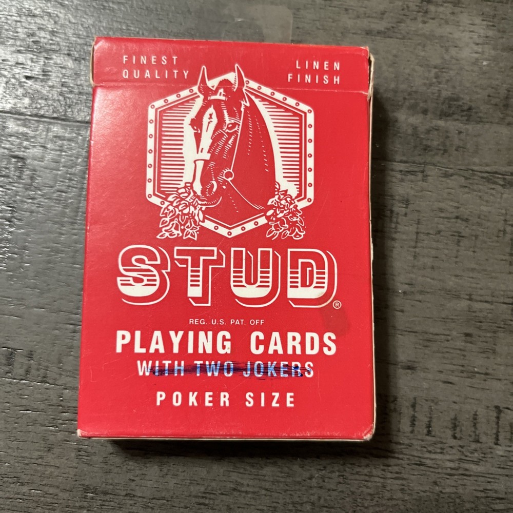 Stud Playing Card Red Deck Poker Size Linen Finish Distribute Walgreens Complete