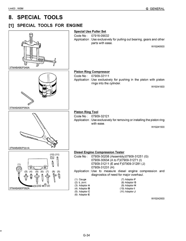 4400 Tractor Technical Workshop Repair Manual fits L4400 - 3 RING BINDER