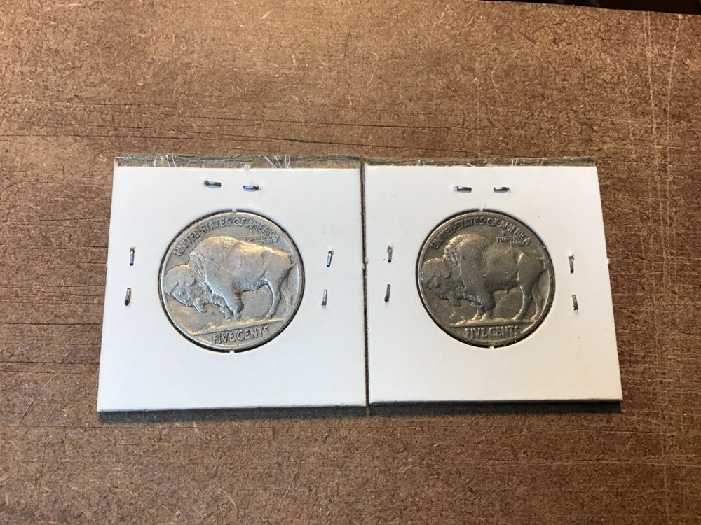 1935 & 1936 Buffalo Nickels, 2 Coins