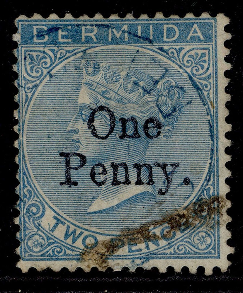 BERMUDA QV SG15, 1d on 2d, USED. Cat £375.